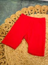 Serene Stretch Biker Shorts - Ruby | DOORBUSTER