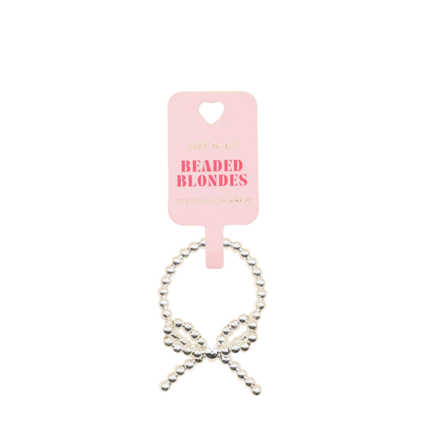 Beaded Blondes Silver Bow Ring