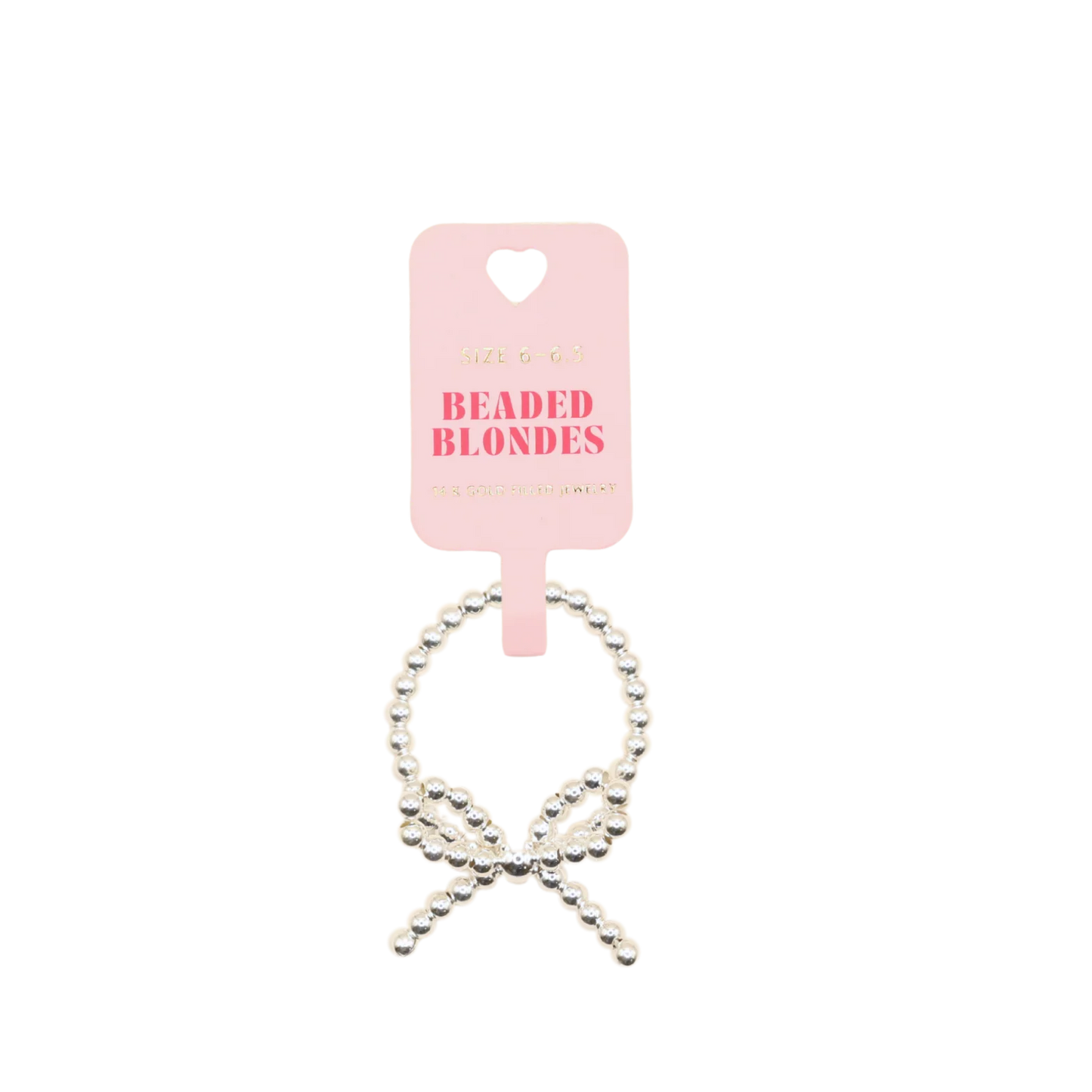 Beaded Blondes Silver Bow Ring Final Sale