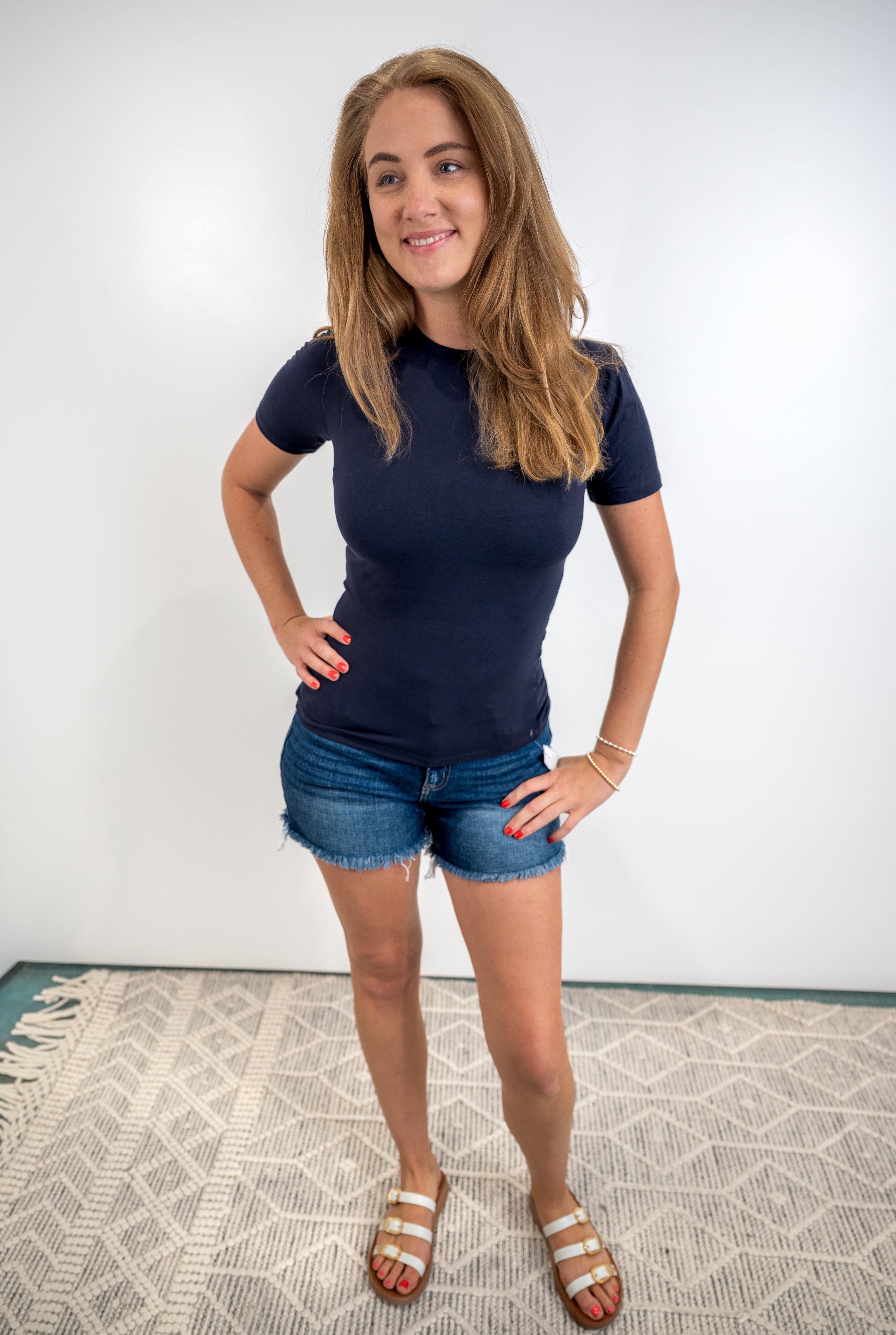 Sleek Essential Top - Navy