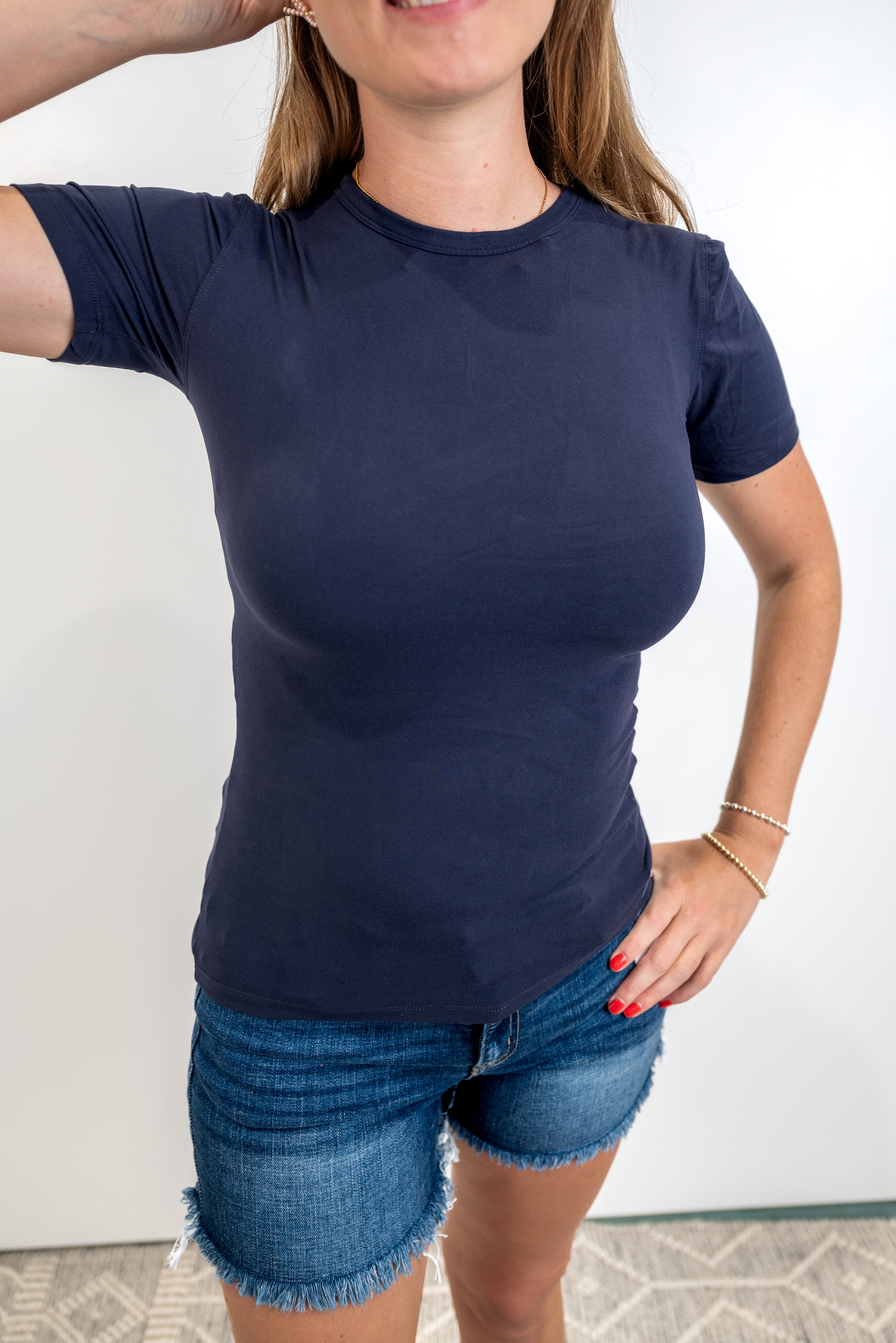 Sleek Essential Top - Navy