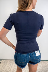 Sleek Essential Top - Navy