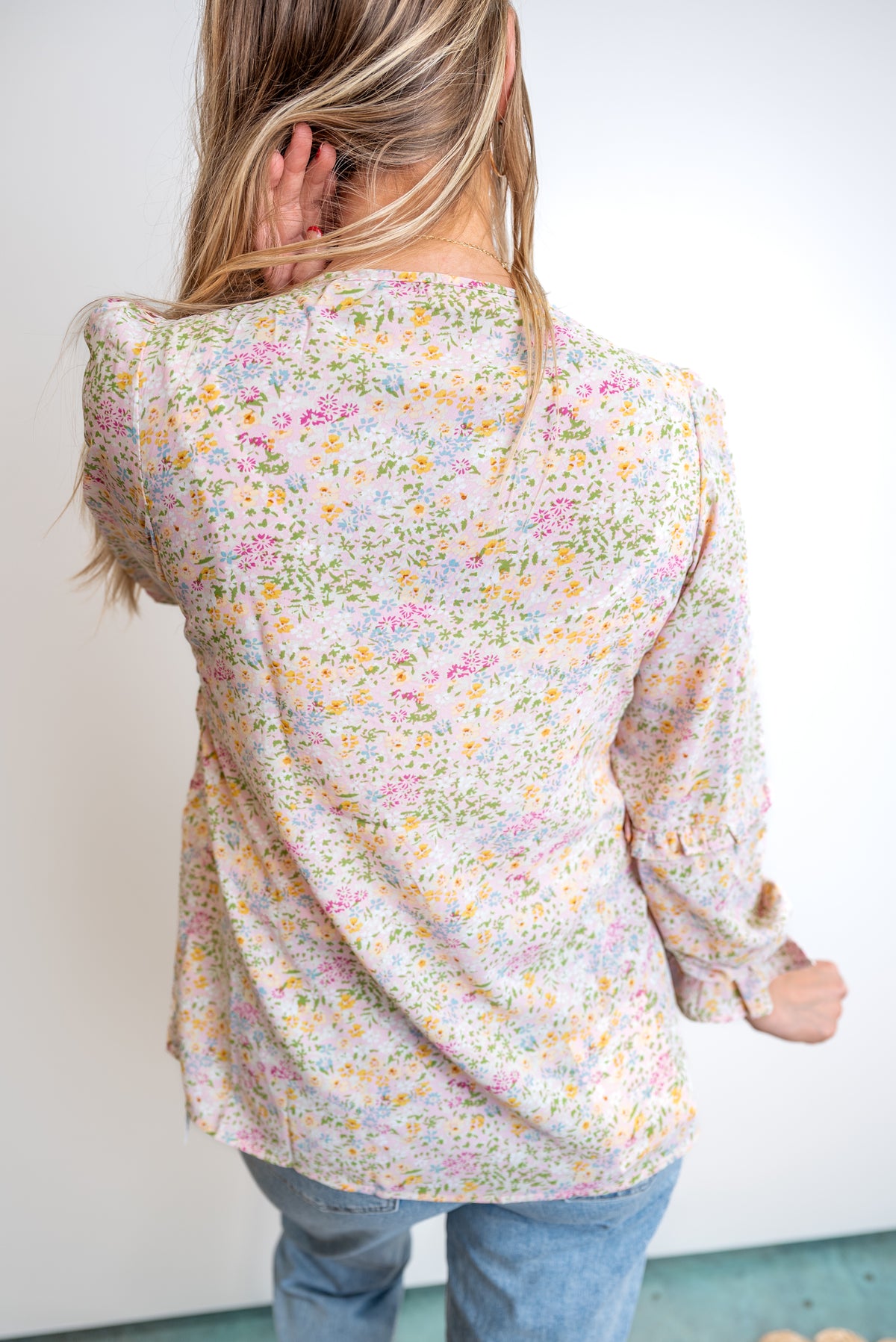 Smocked Yoke Floral Ruffle Blouse - EOS Final Sale