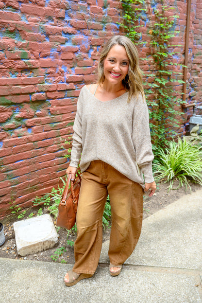Soft Lightweight Loose Fit Textured Pullover Sweater