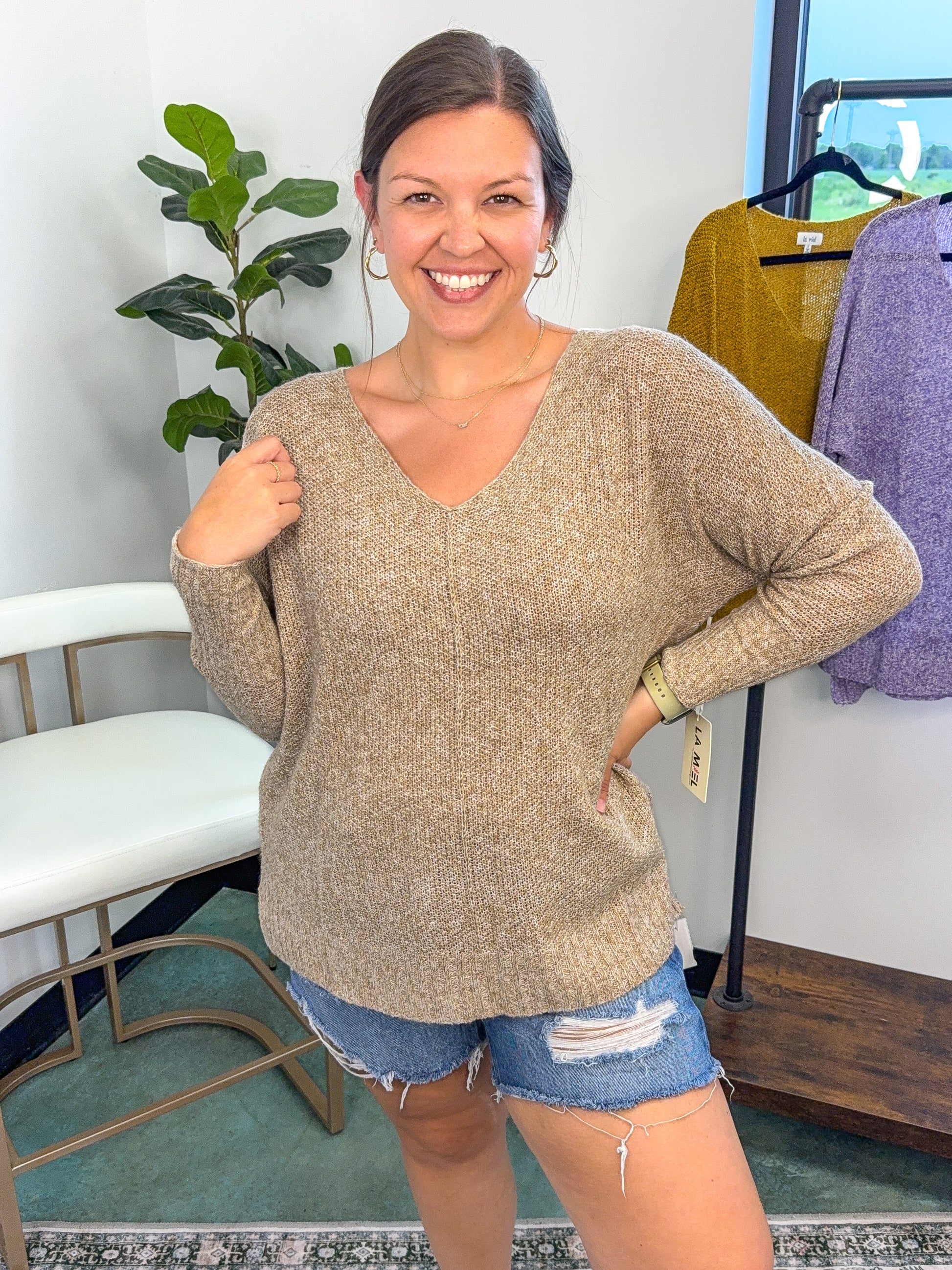 Soft Lightweight Loose Fit Textured Pullover Sweater