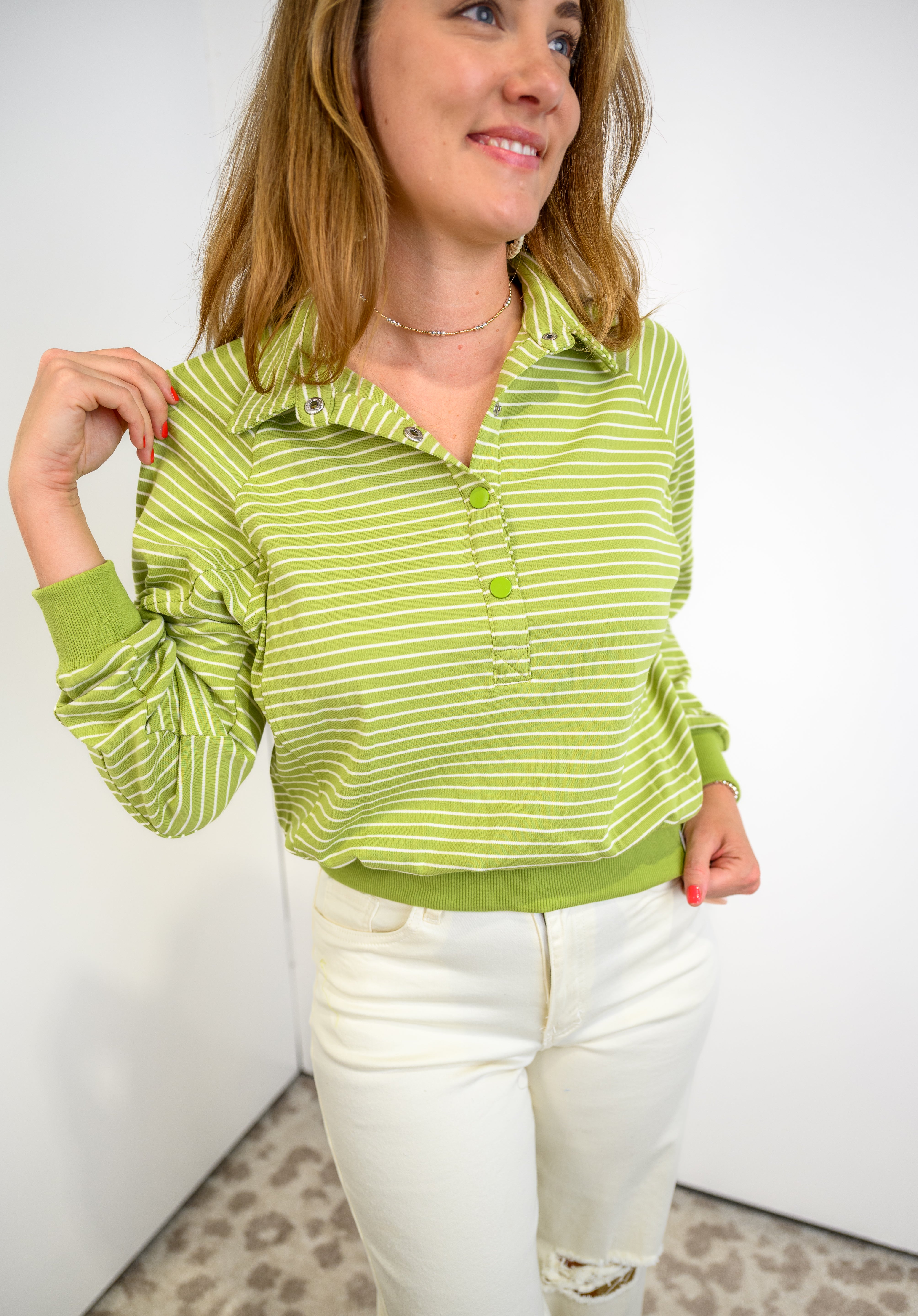 Soft Line Henley Sweatshirt