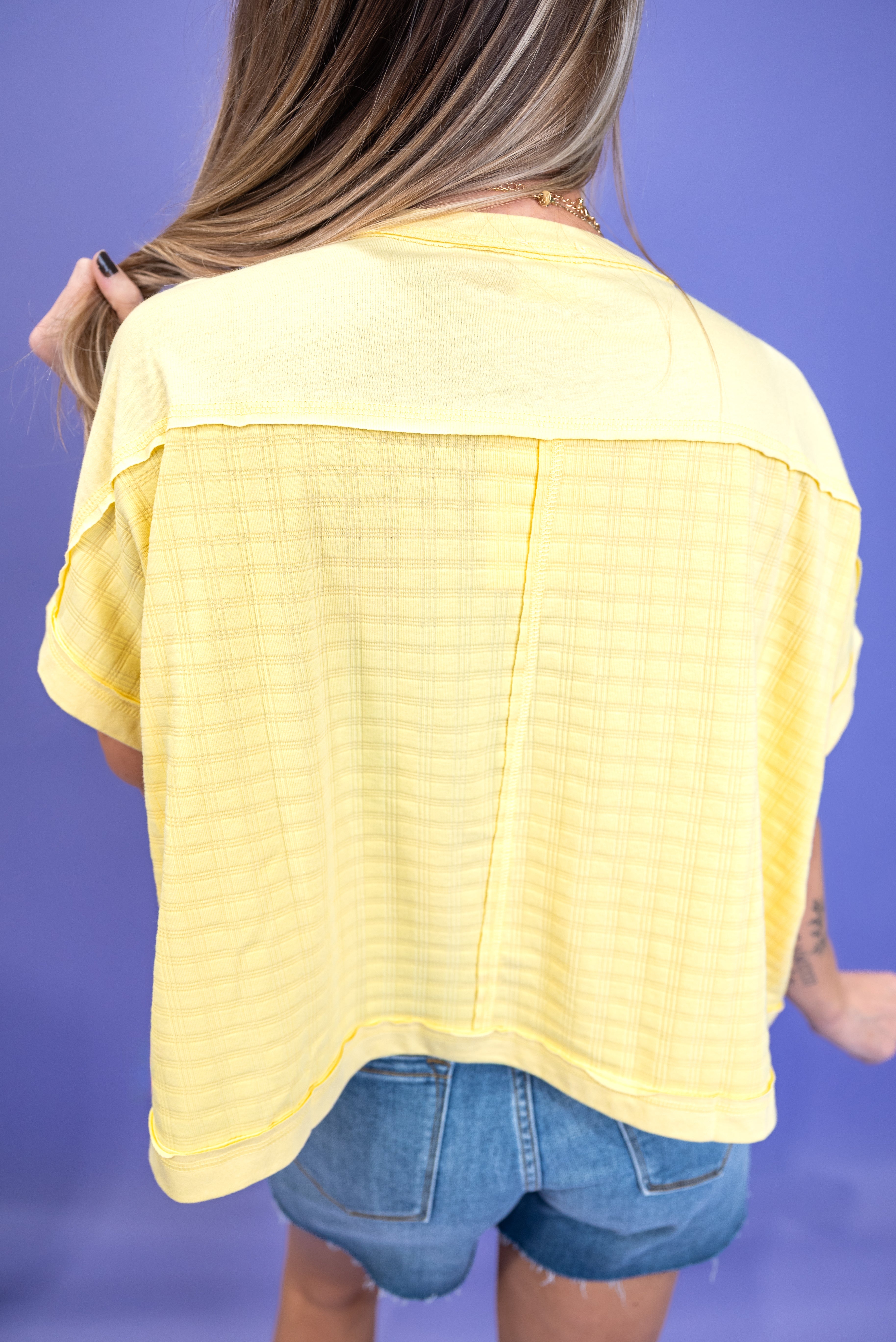 Soft Rhythm Textured Top - Yellow