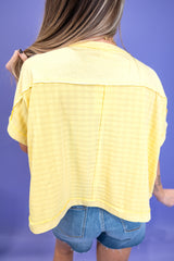 Soft Rhythm Textured Top - Yellow