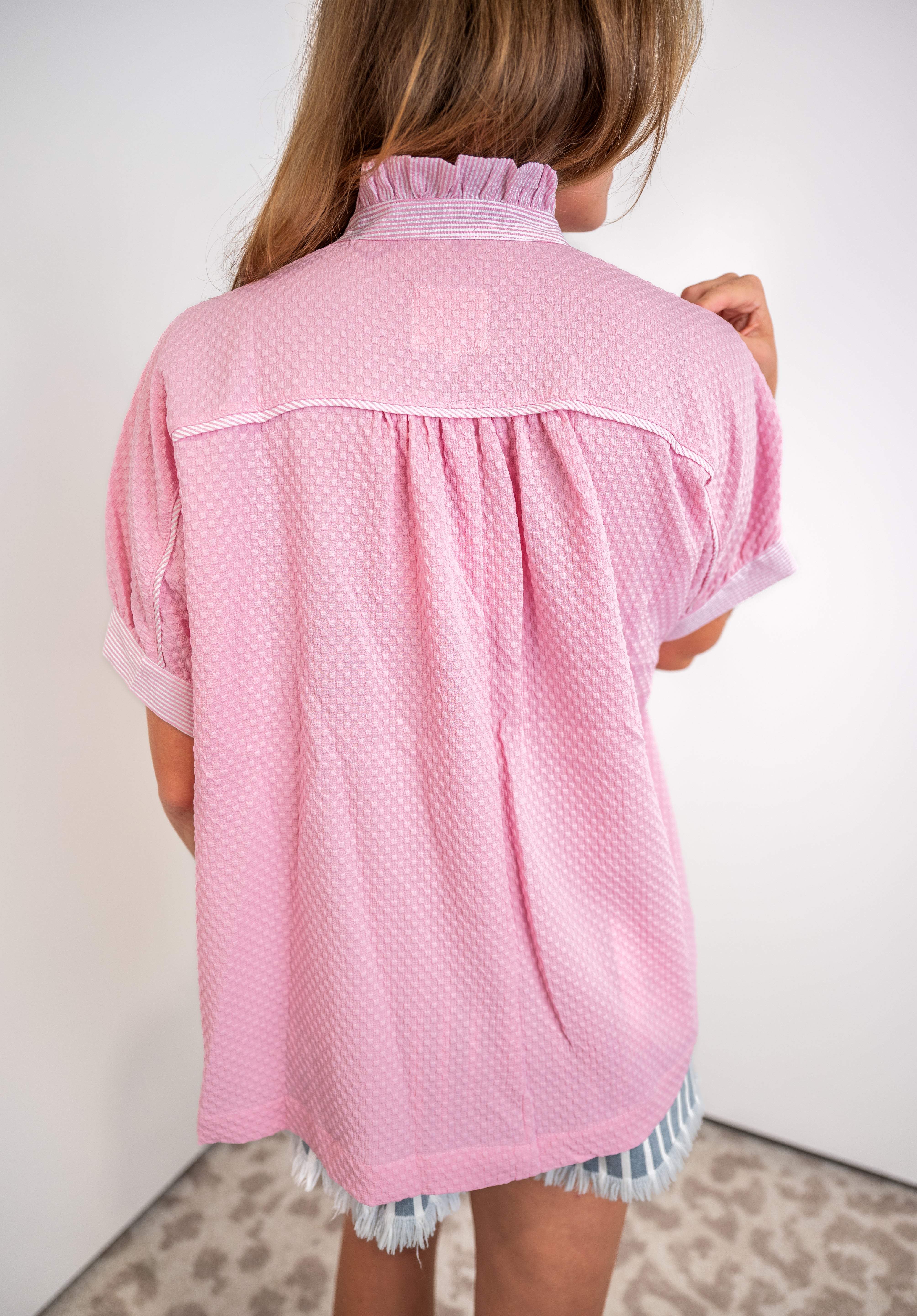 Soft Tailor Texture Top - Pink