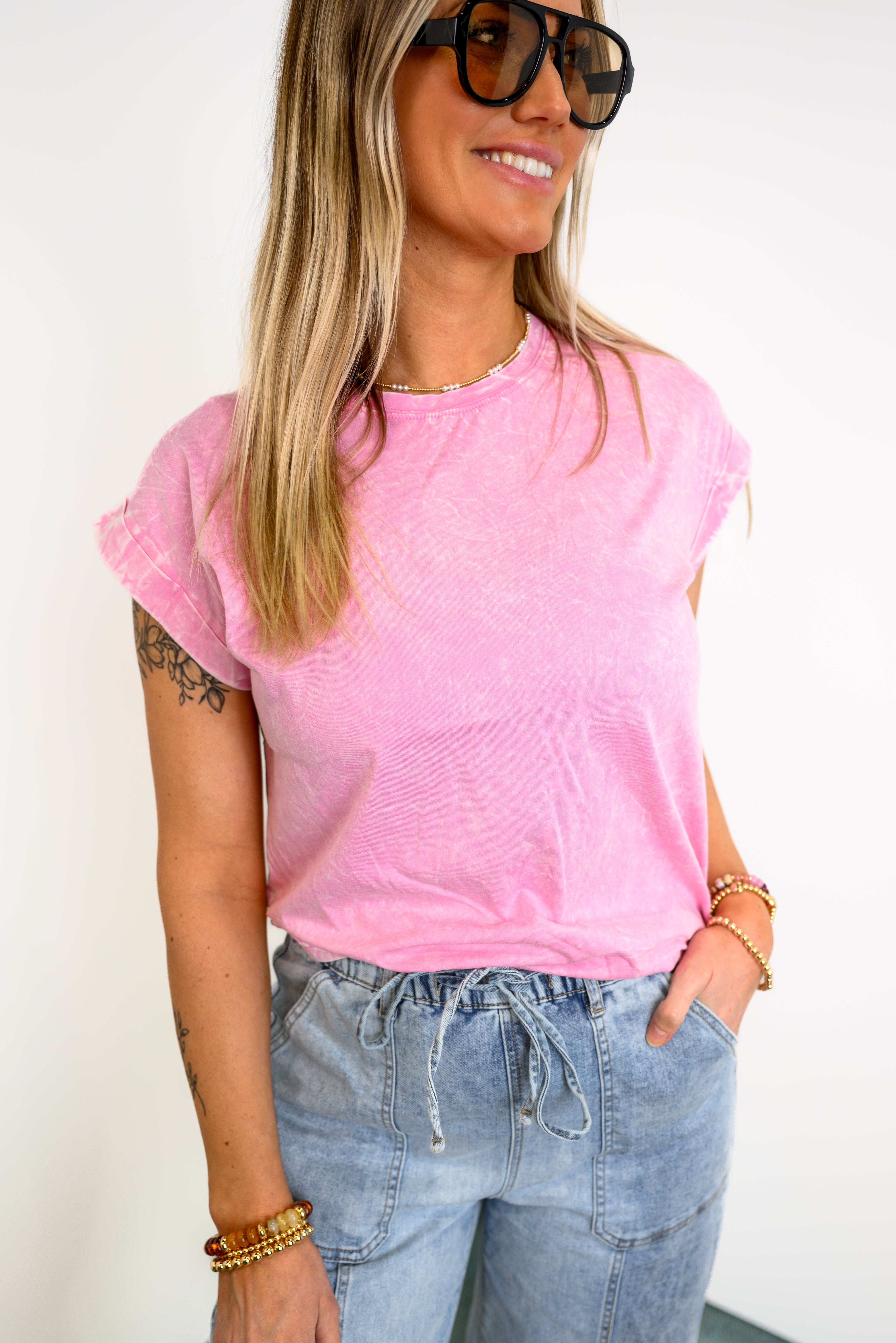 Soft Waves Crinkle Top - Candy Pink DOORBUSTER FINAL SALE