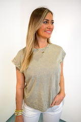 Soft Waves Crinkle Top - Sleet DOORBUSTER