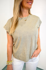 Soft Waves Crinkle Top - Sleet DOORBUSTER