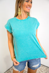 Soft Waves Crinkle Top - Turquoise DOORBUSTER