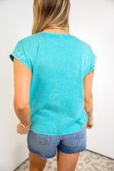 Soft Waves Crinkle Top - Turquoise DOORBUSTER