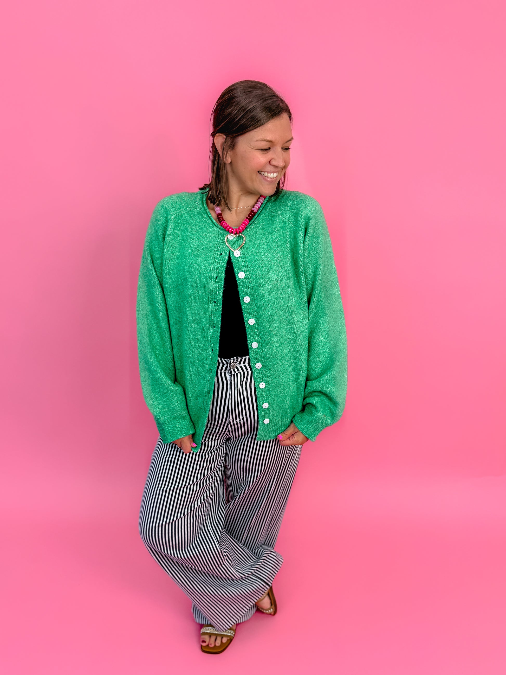 Softline Signature Button Front Knit Cardigan