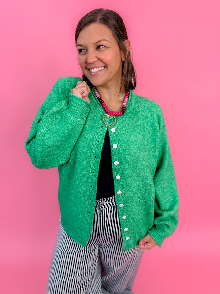 Softline Signature Button Front Knit Cardigan