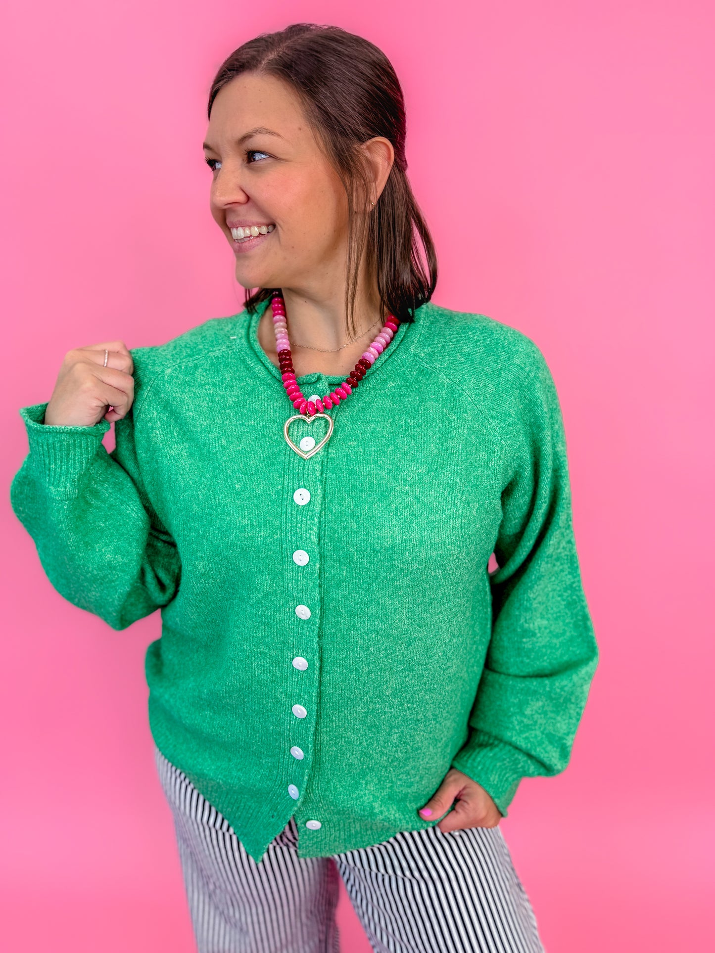 Softline Signature Button Front Knit Cardigan
