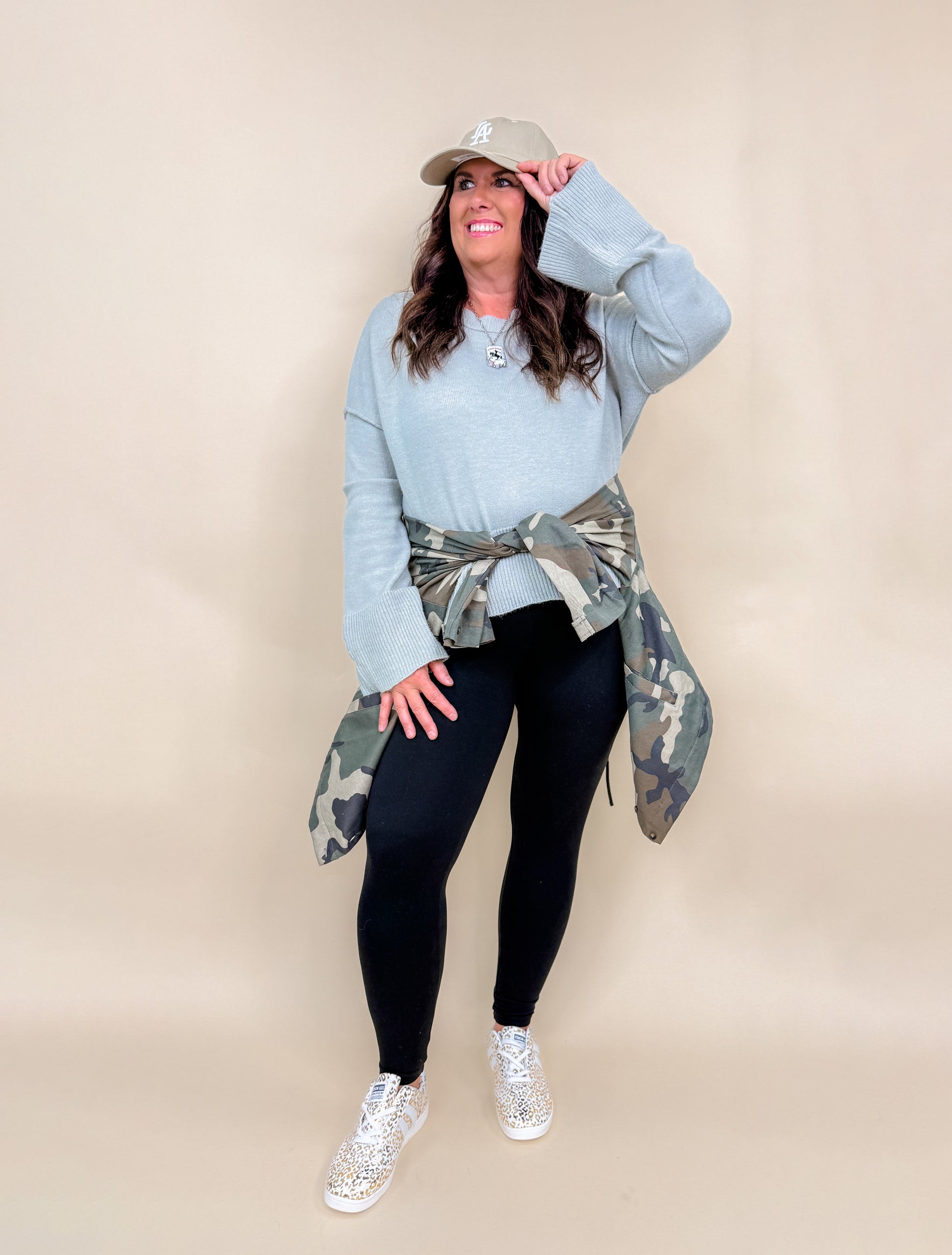 Solid Color Flared Sleeves Sweater