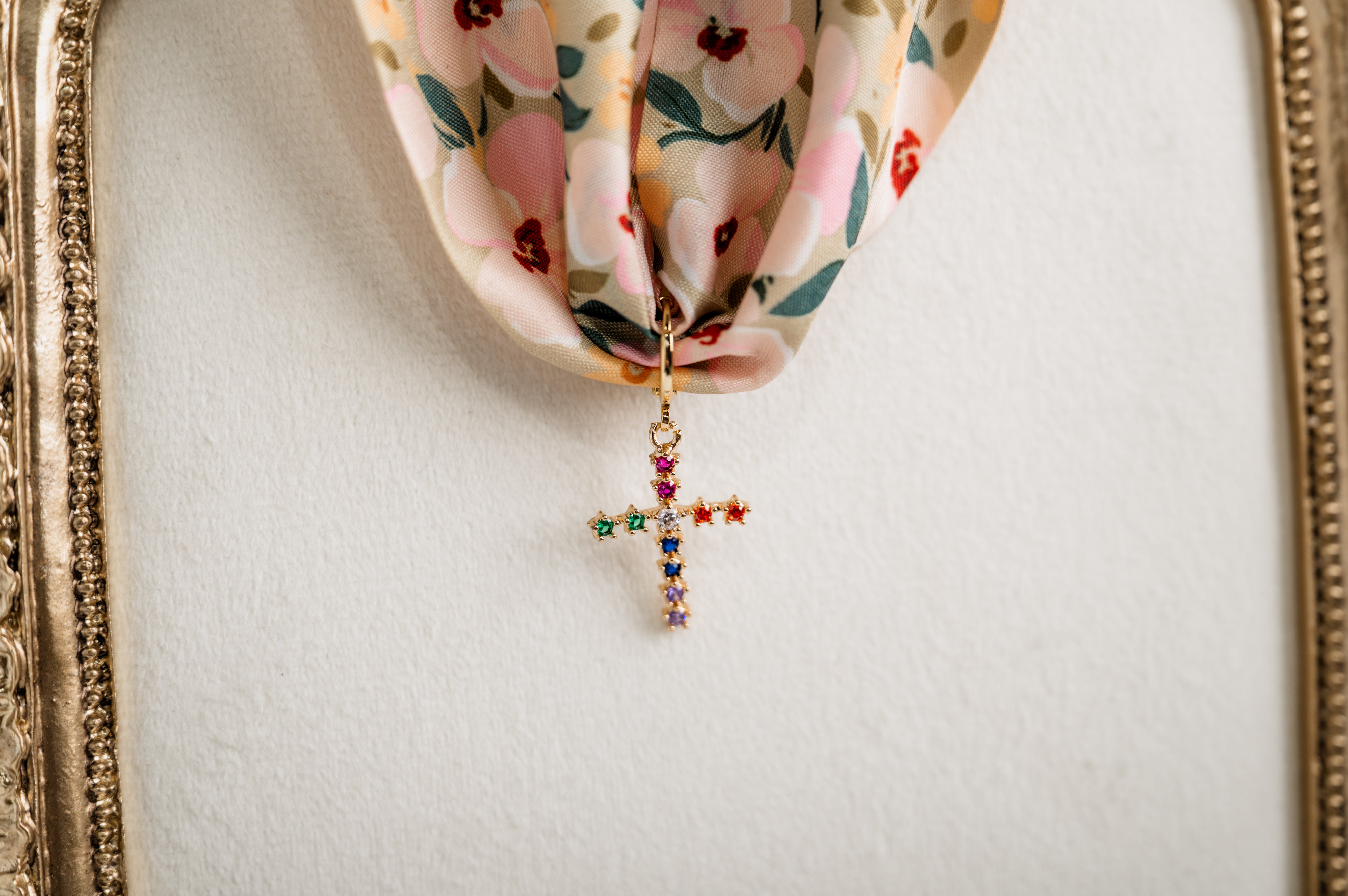 Sparkling Cross Charm - Multi