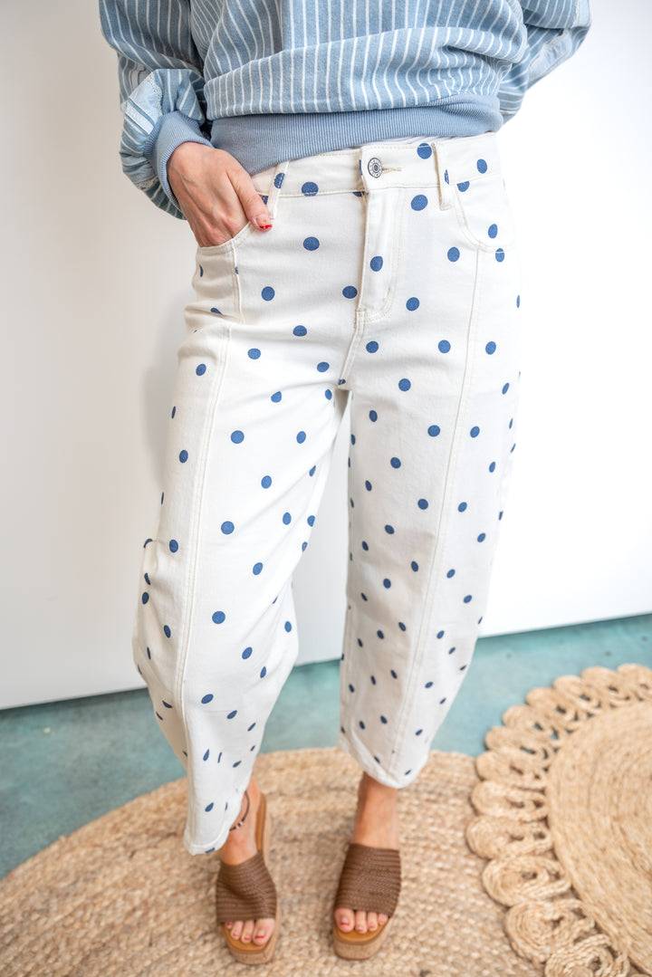 Spotlight Barrel Jeans - Blue Dot Final Sale