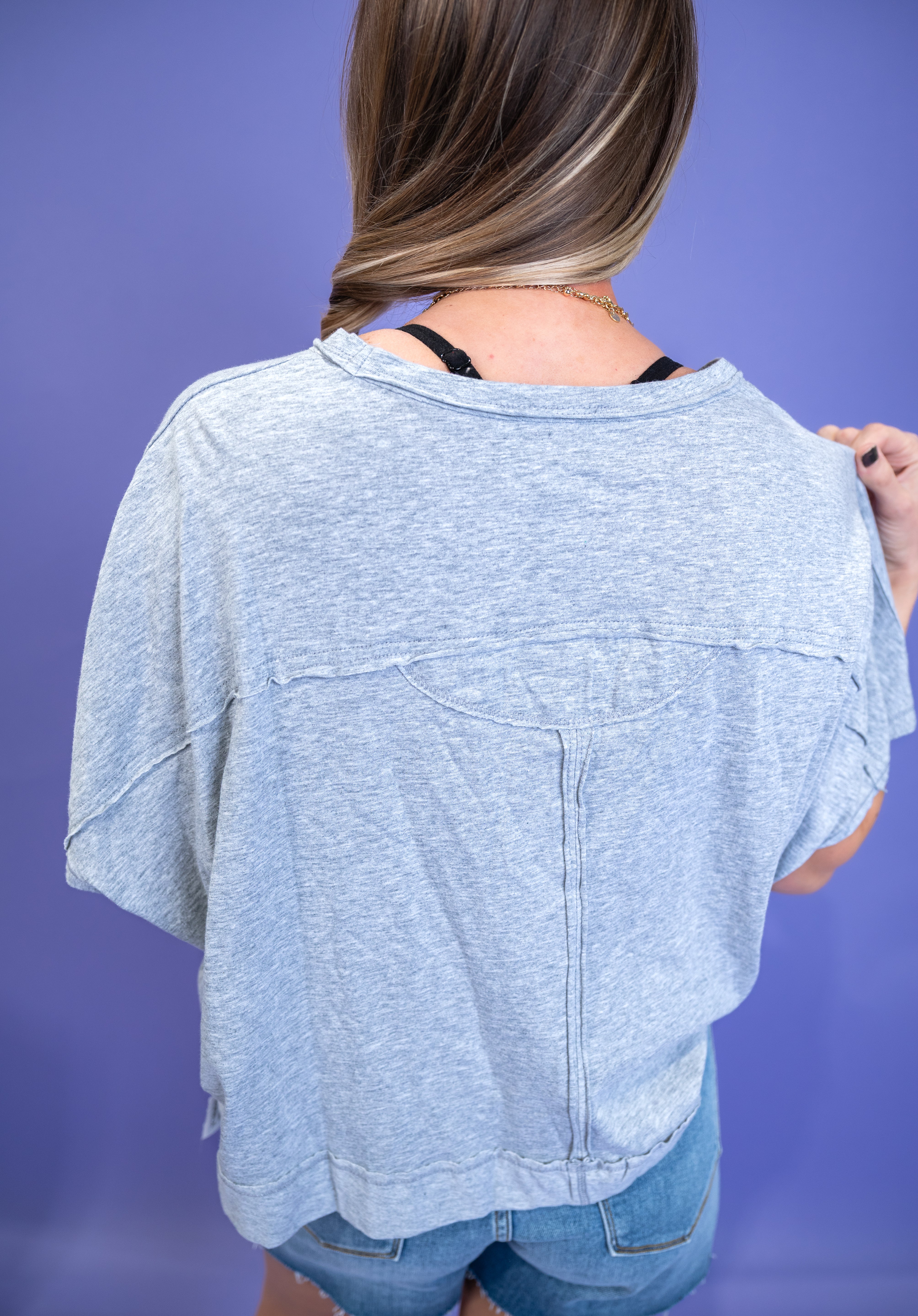 Street Seam Boxy Top - Heather Grey DOORBUSTER
