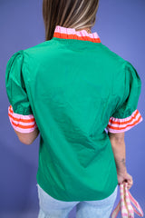 Stripe Dream Frill Top - Green