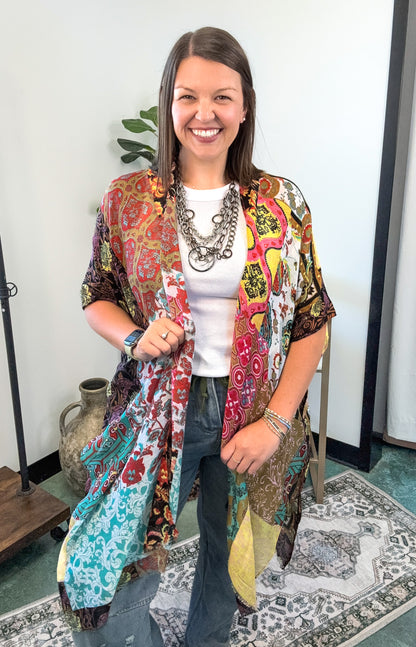 Summer Floral Patchwork Kimono