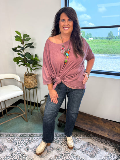 Sunday Stroll Oversized Tee - Mauve
