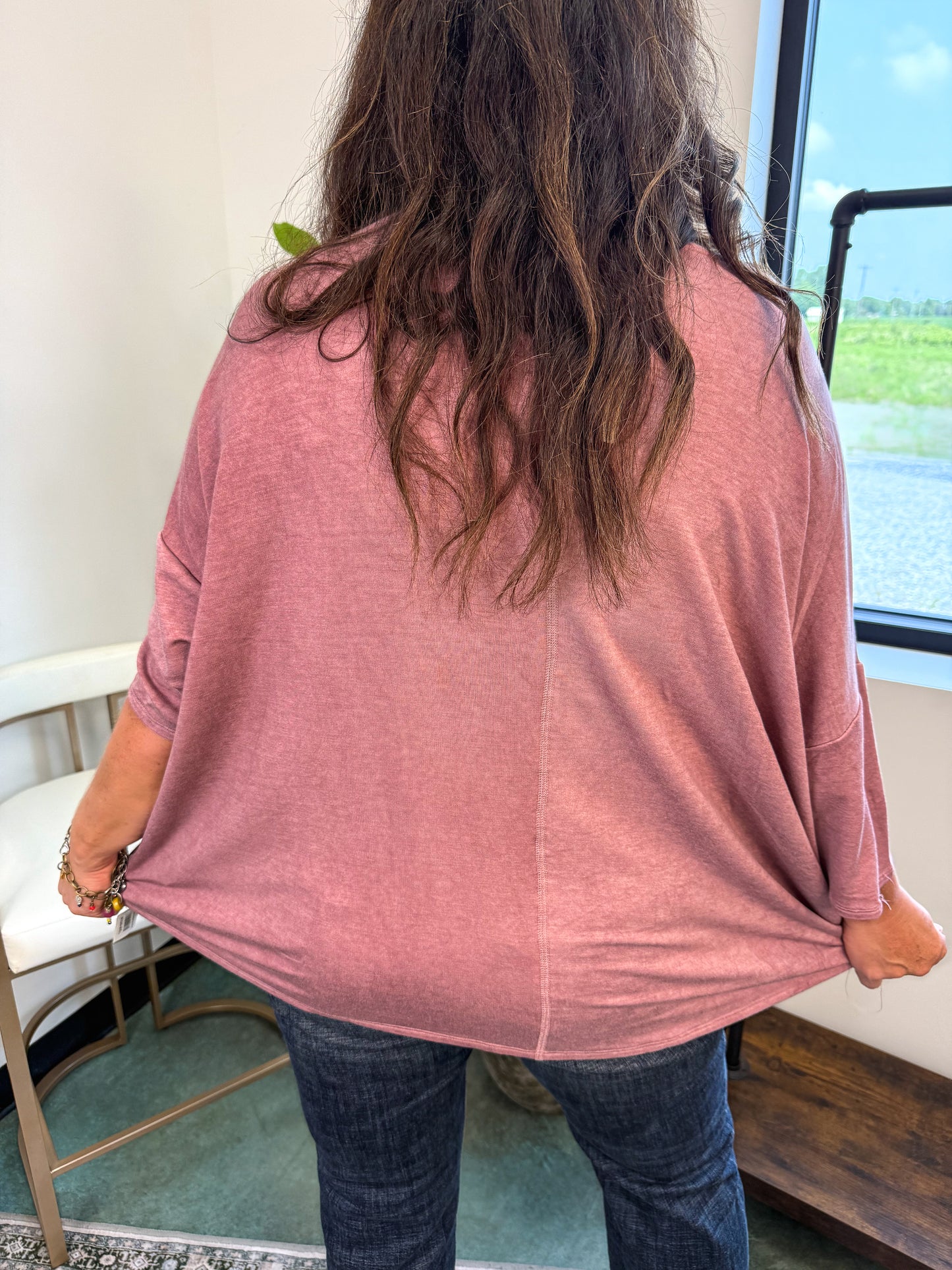 Sunday Stroll Oversized Tee - Mauve