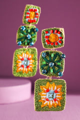 Artisan Dangle Earrings - Green