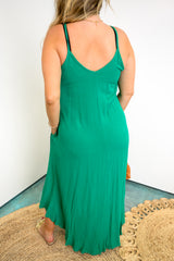 Sunny Path Crinkle Maxi - Green