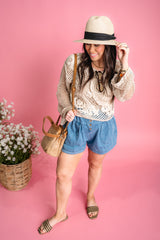 Sunny Stroll Denim Shorts - Dark