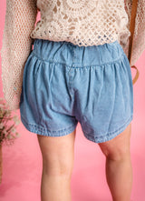 Sunny Stroll Denim Shorts - Dark
