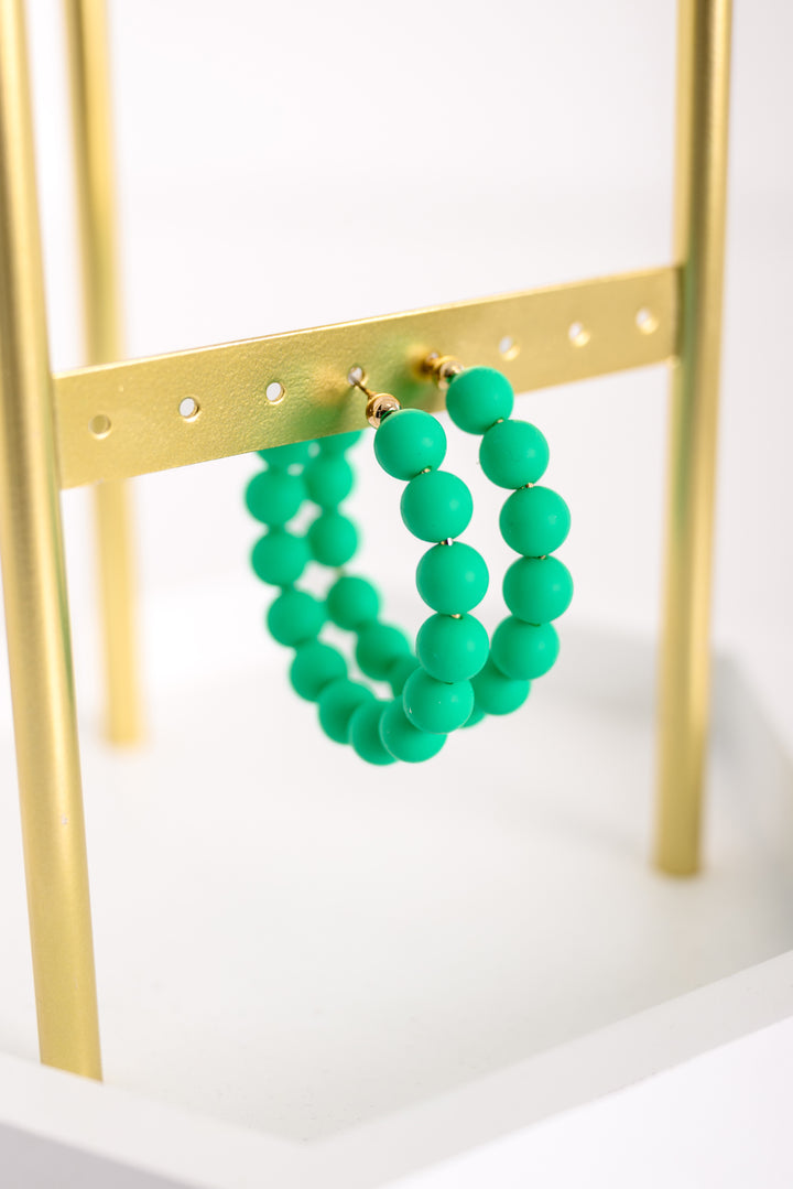 Sunset Clay Hoop Earrings - Green Final Sale