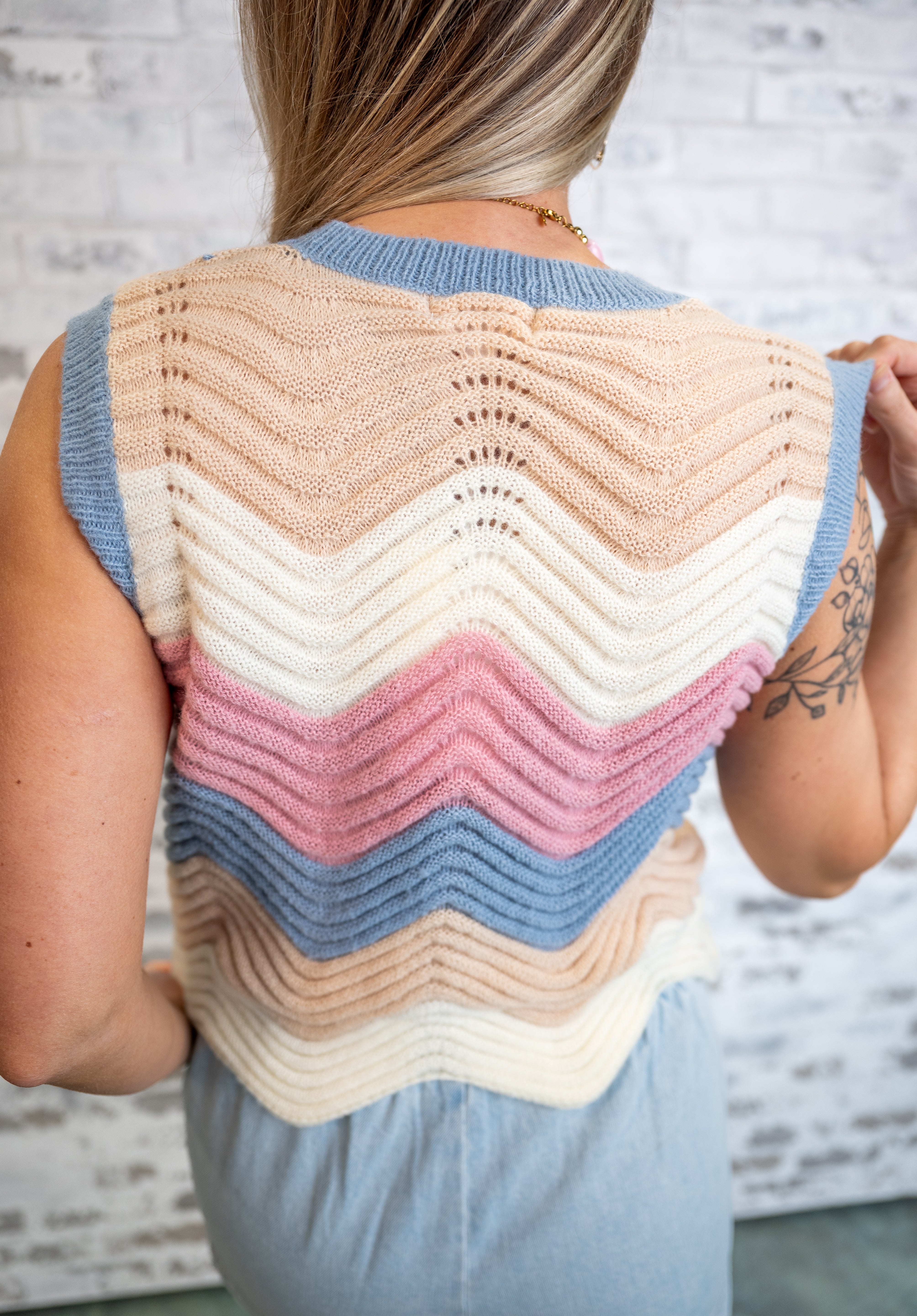 Sunset Wave Knit Tank