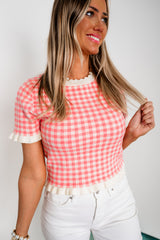 Sweet Prairie Check Top