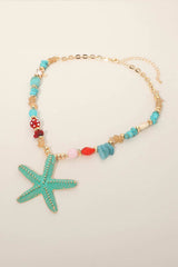 Sandy Shore Beaded Necklace - Turquoise