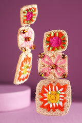 Artisan Dangle Earrings - Beige