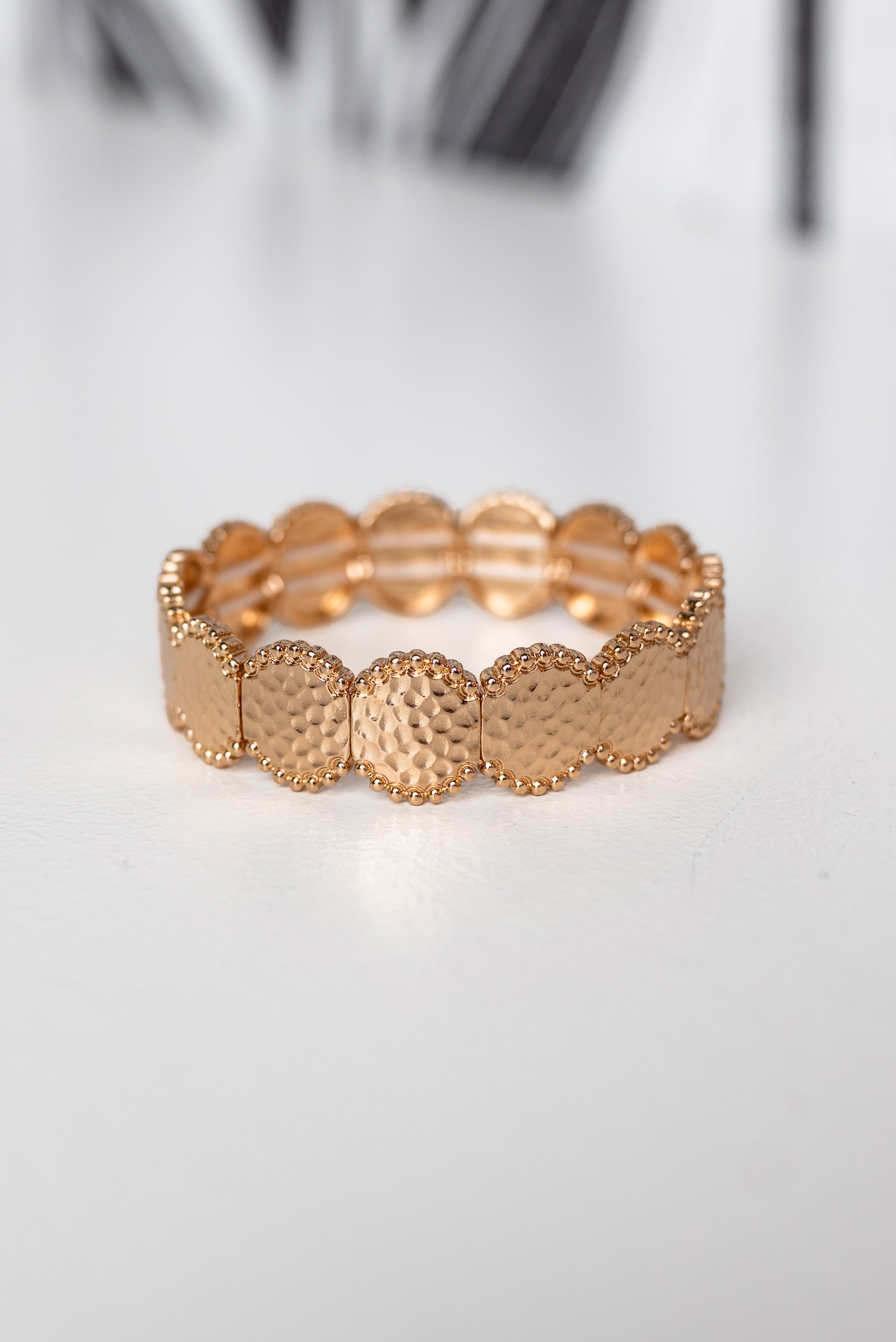 Textured & Linked Organic Disk Bracelet