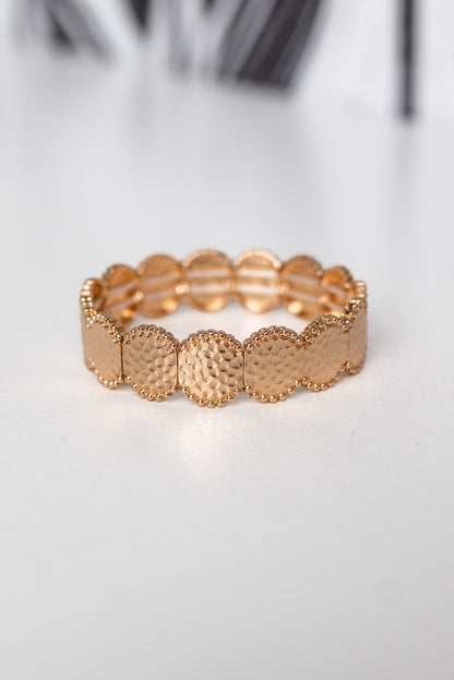 Textured & Linked Organic Disk Bracelet