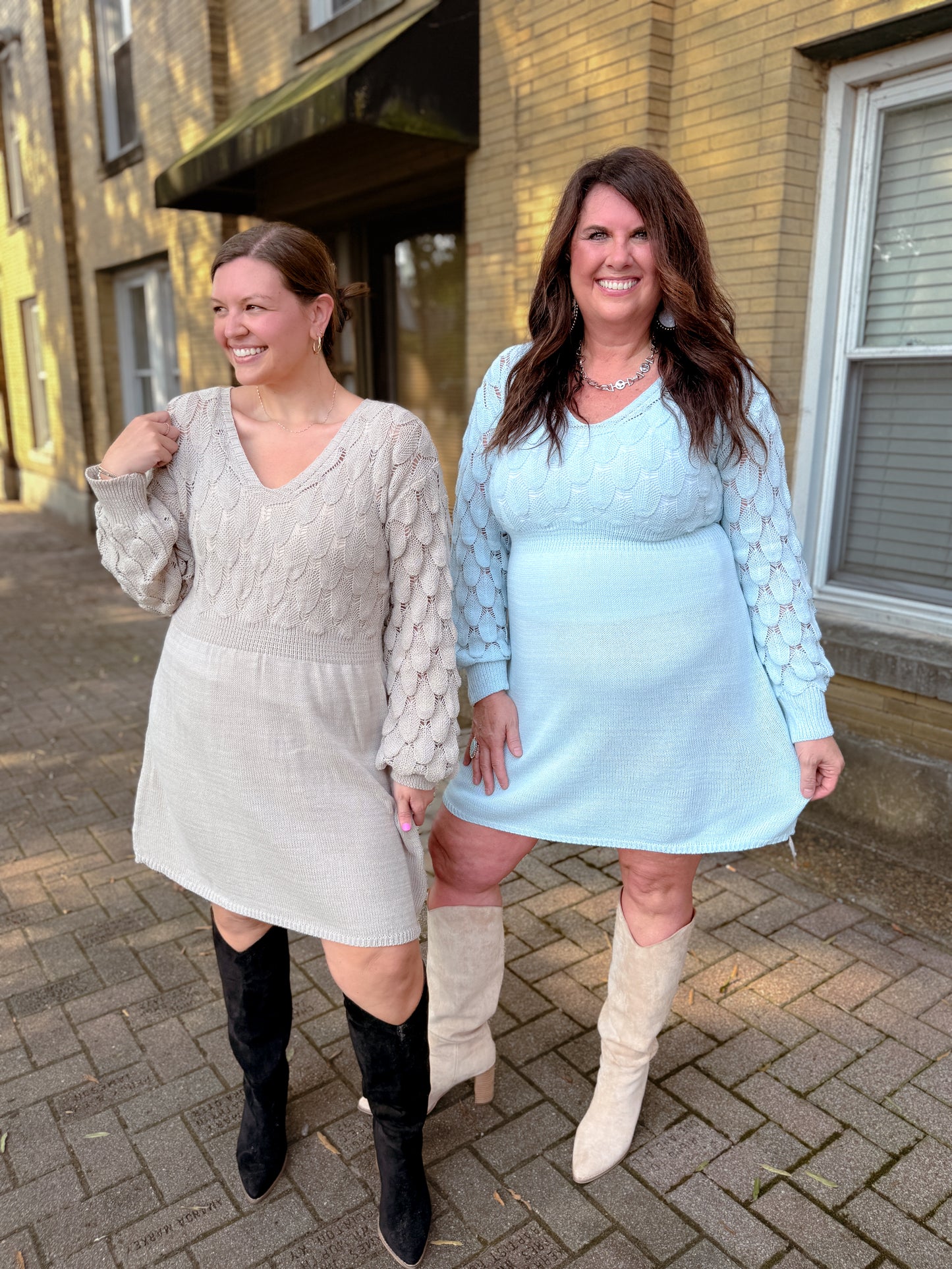 Three-Dimensional Crochet Knit A-Line Dress - Final Sale