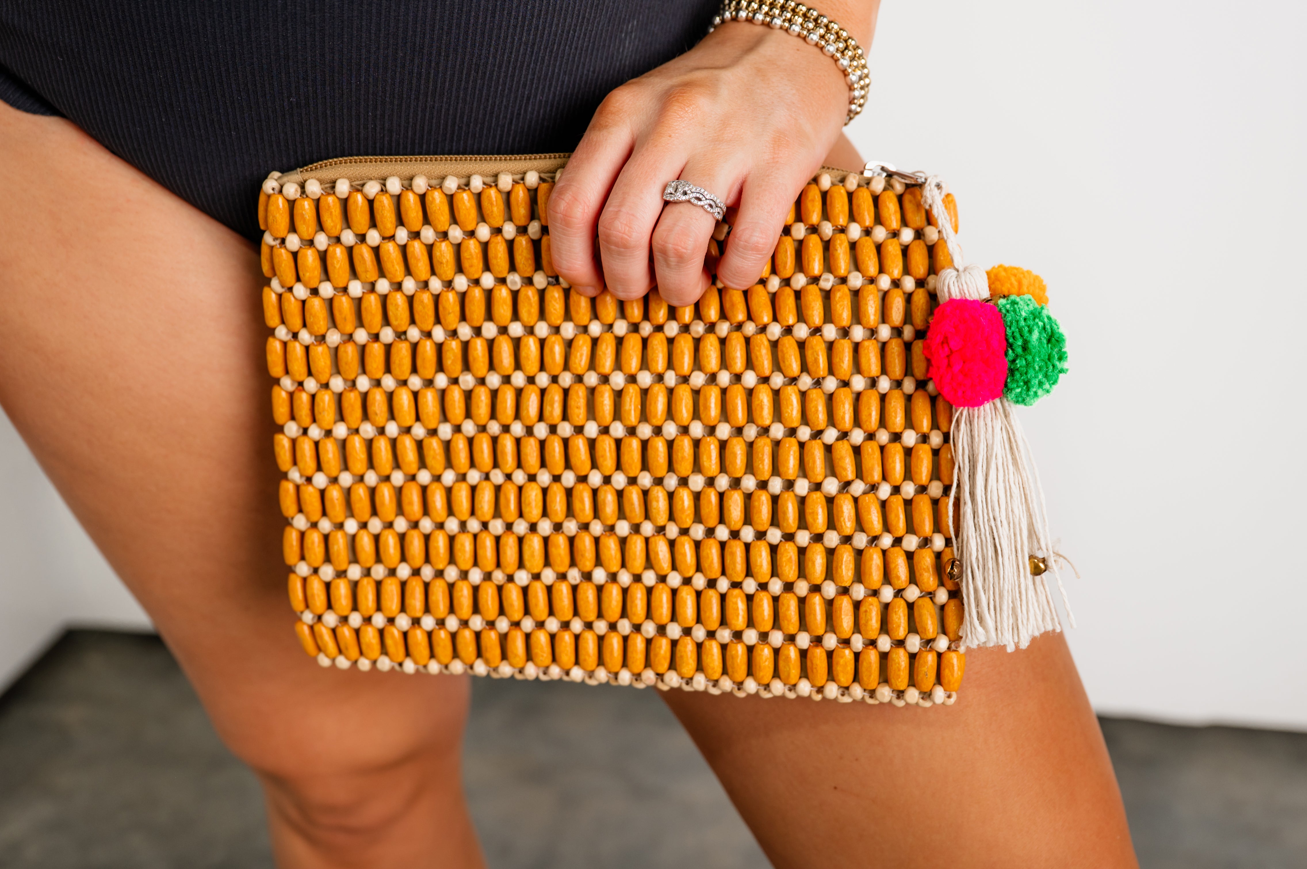 Timeless Timber Bead Bag - Camel