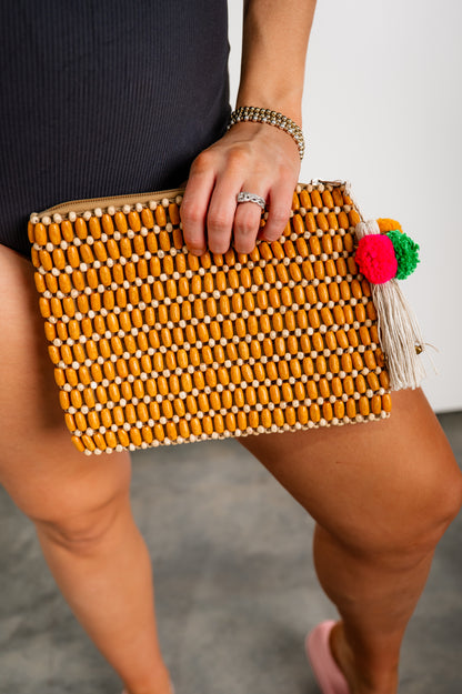 Timeless Timber Bead Bag - Camel - EOS Final Sale