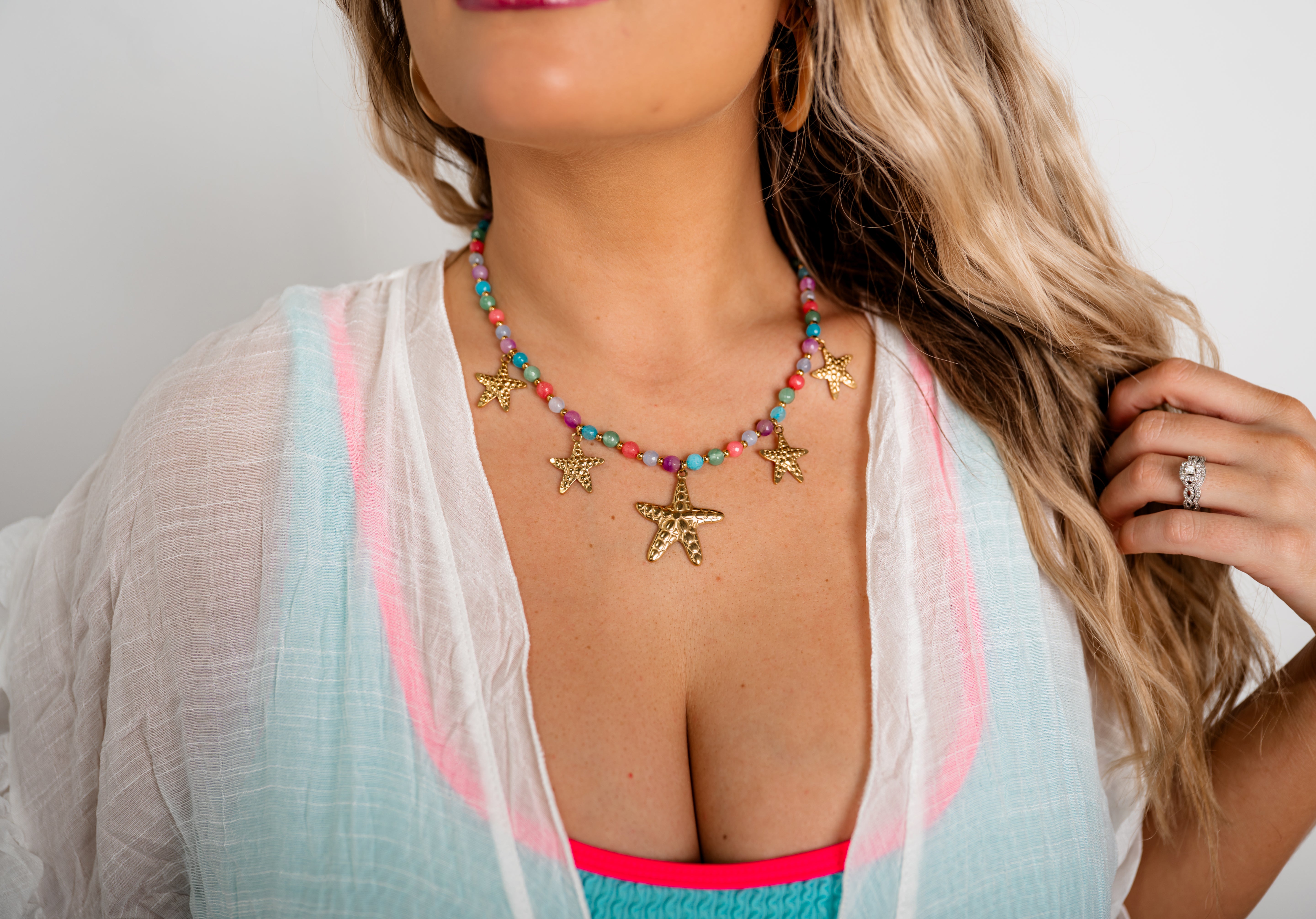 Treasure Jewels Down by the Sea Beaded Necklace