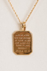 Treasure Jewels Psalm 20:4 Gold Necklace
