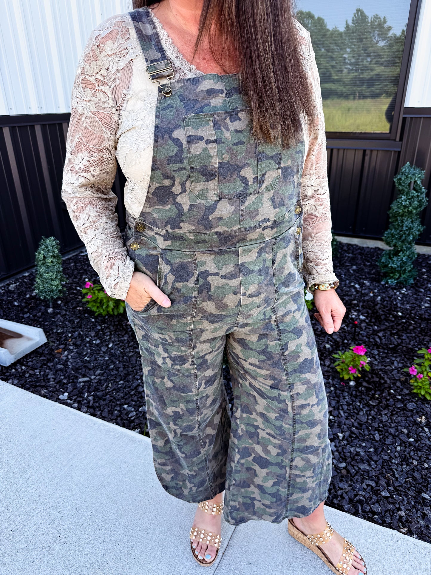 Tulip Washed Denim Relaxed Fit Overalls