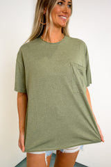 Twist & Comfort Boyfriend Top - Olive