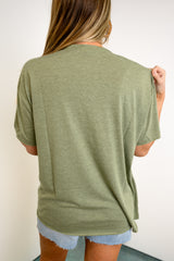 Twist & Comfort Boyfriend Top - Olive