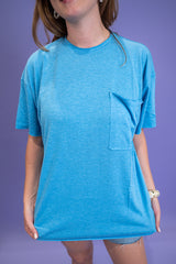 Twist & Comfort Boyfriend Top - Deep Sky