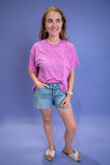 Twist & Comfort Boyfriend Top - Pink